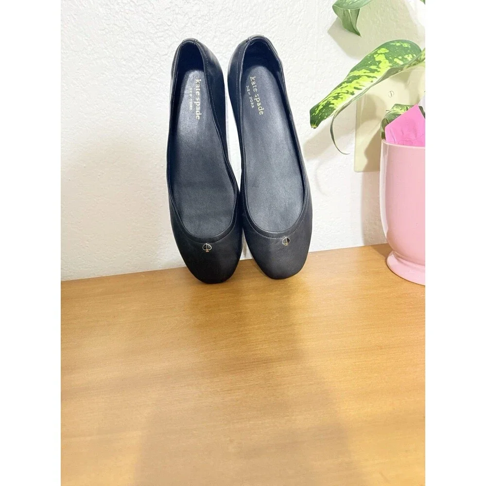 Kate Spade New York Kora Black Leather Ballet Flats Womens Size 7  Slip On